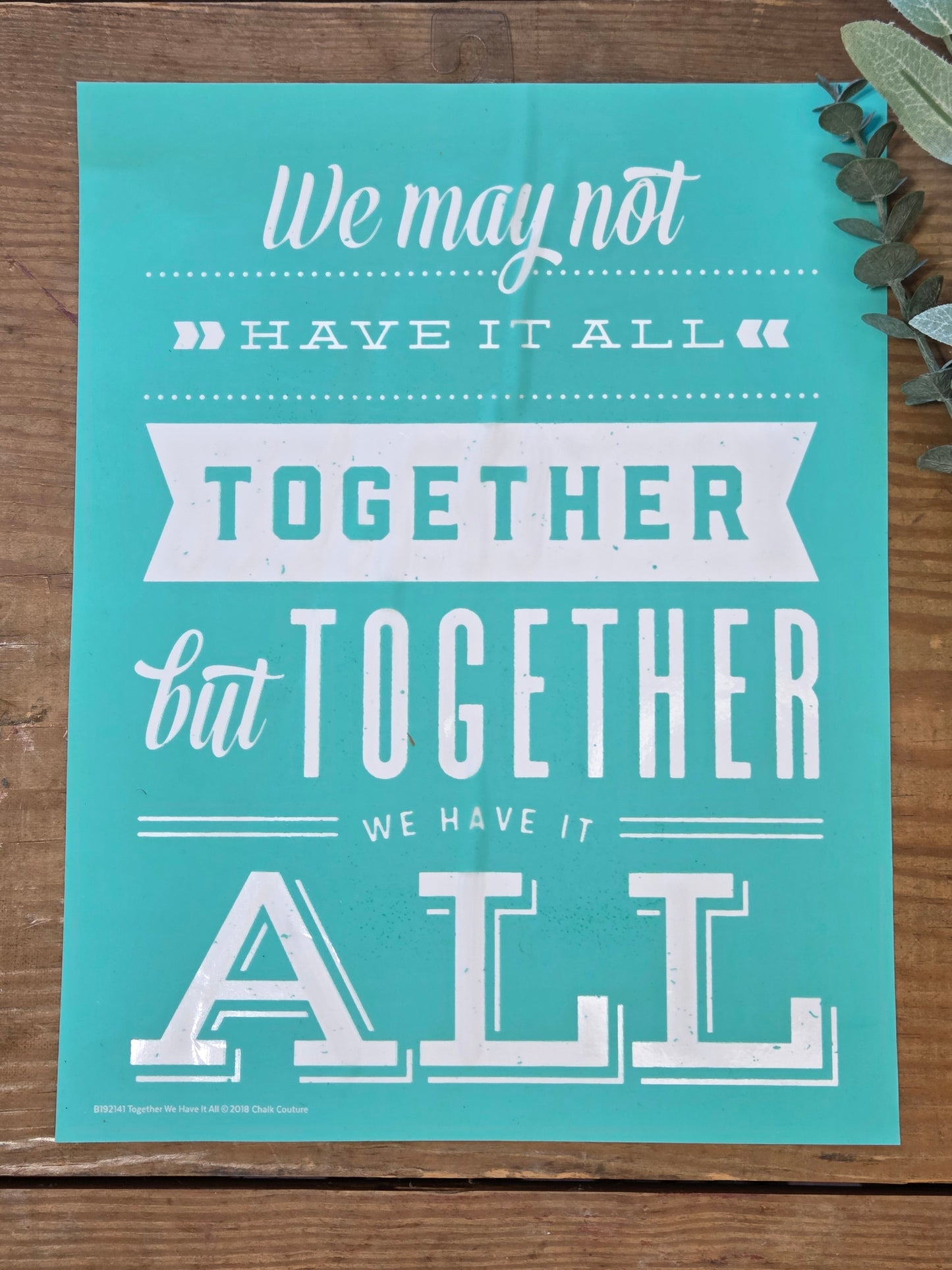 We may not have it all together